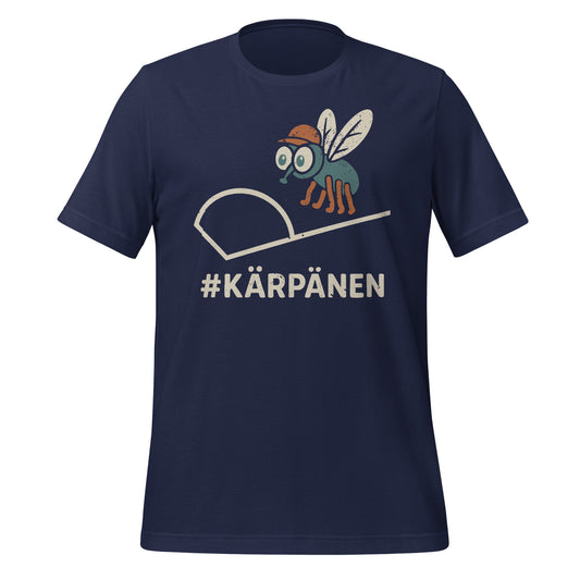 Humoristinen pesäpallopaita, jossa ötökkämäinen kärpänen ja pesä. Sopii pesäpallotermejä arvostavalle fanille.