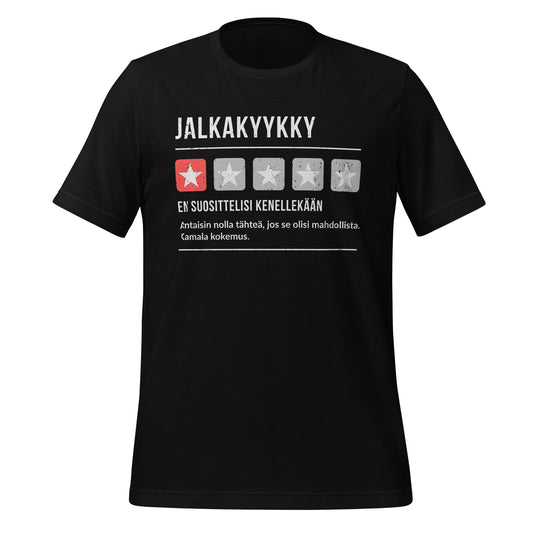 Hauska t-paita salille, teksti "Jalkakyykky – en suosittelisi kenellekään"