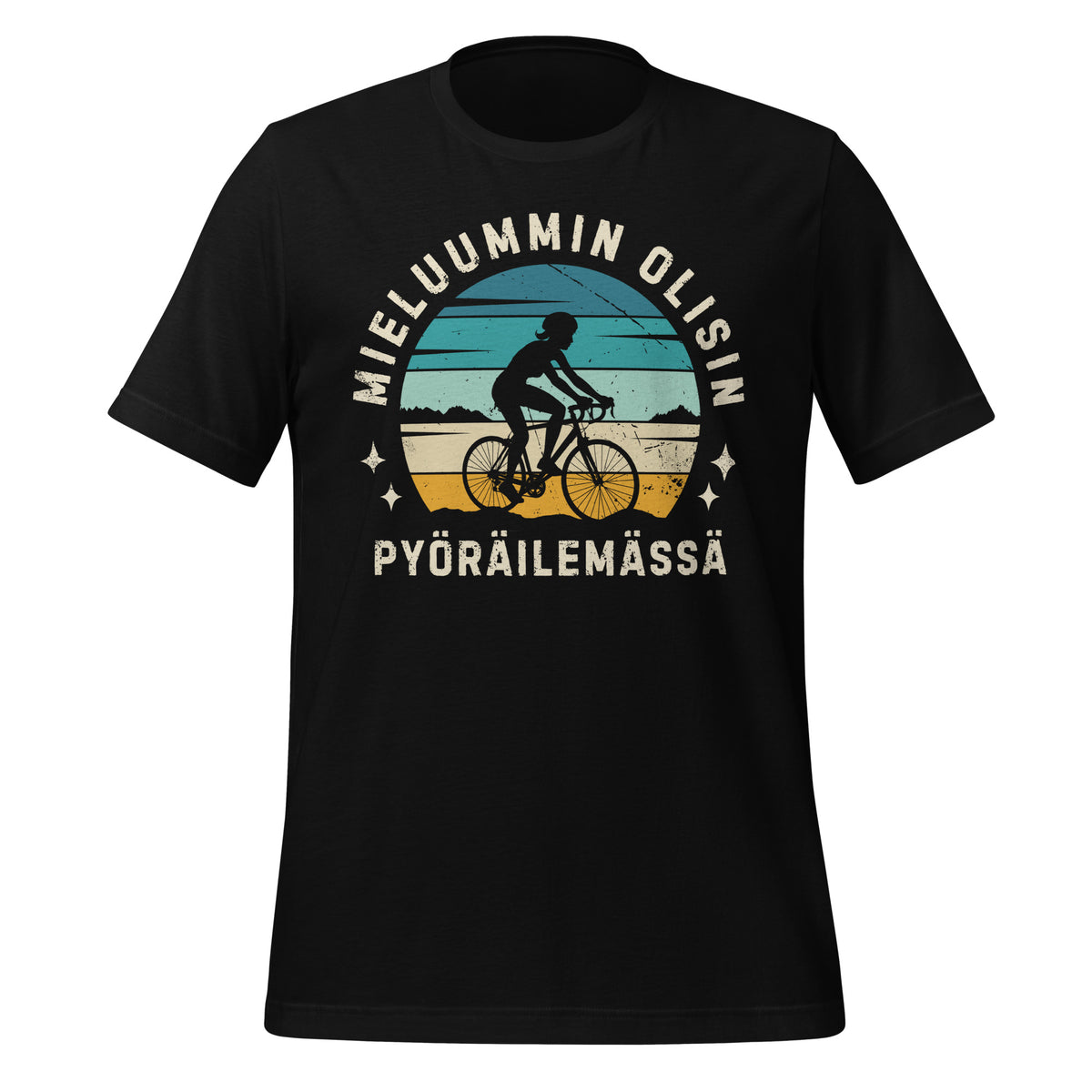 Mieluummin olisin pyöräilemässä t-paita – pyöräilijä siluetti