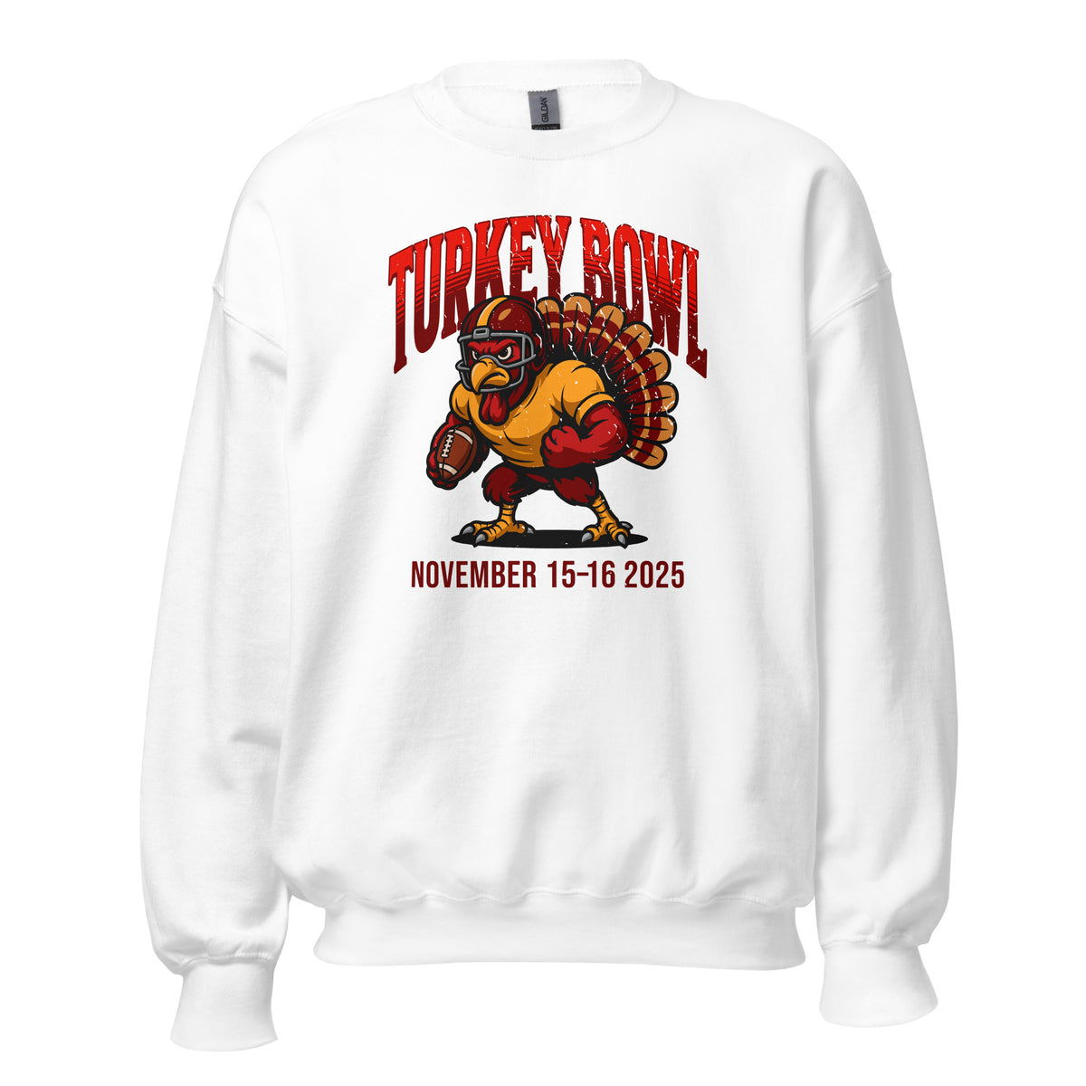 Valkoinen Turkey Bowl 2025 collegepaita