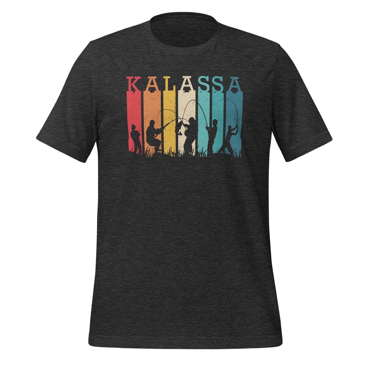 Harmaa 'kalassa' t-paita kalastajalle. 