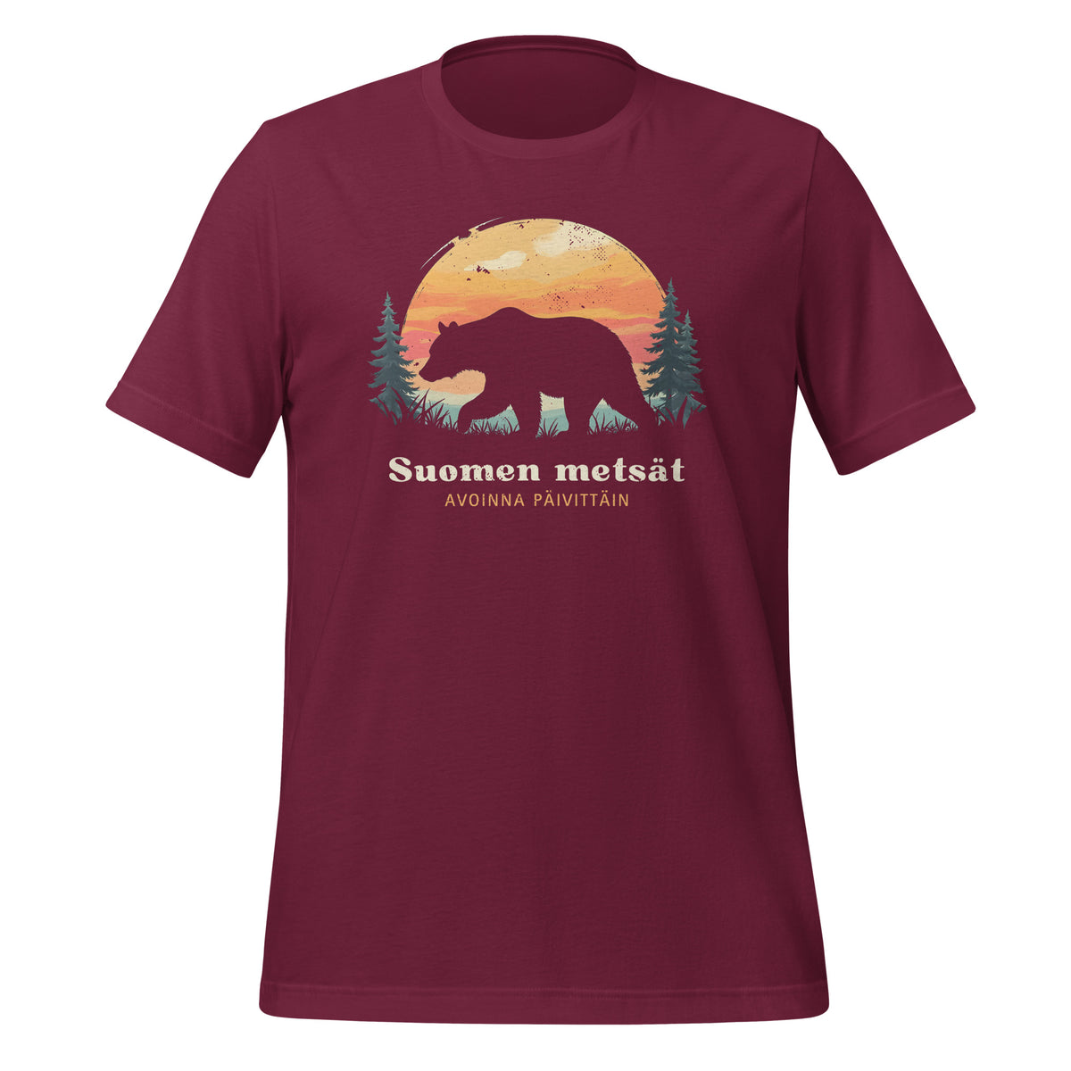 Suomen Metsät Karhu t-paita – Avoinna päivittäin | Unisex T-paita